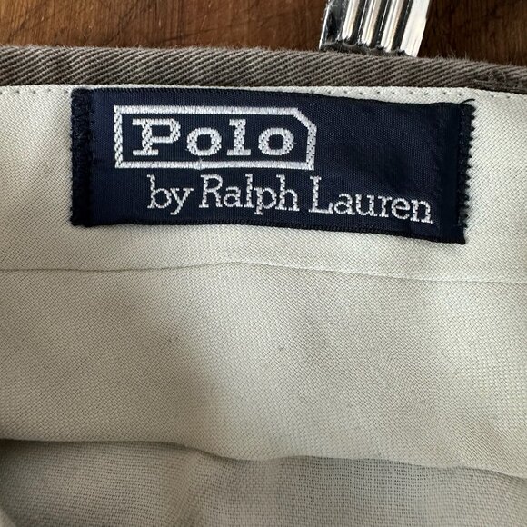 Vintage Polo PRL Ralph Lauren Pleated Twill Pant Chino Brown - Picture 8 of 10